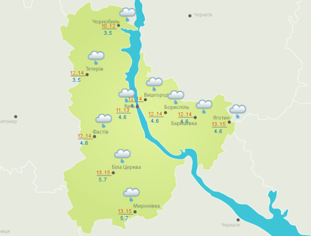 Погода в Киеве и Киевской области: 24 марта 2017