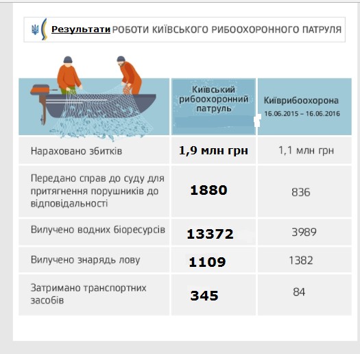 За 2017 год Киевский рыбоохранный патруль зафиксировал нарушений на 2 млн гривен