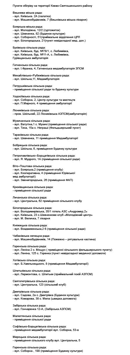 В Киево-Святошинском и Бородянском районах Киевщины открыли стационарные пункты обогрева (адреса)