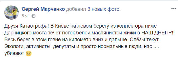 Берега Днепра на километры покрылись белой маслянистой жидкостью: в воду скидывают неизвестное вещество (фото)