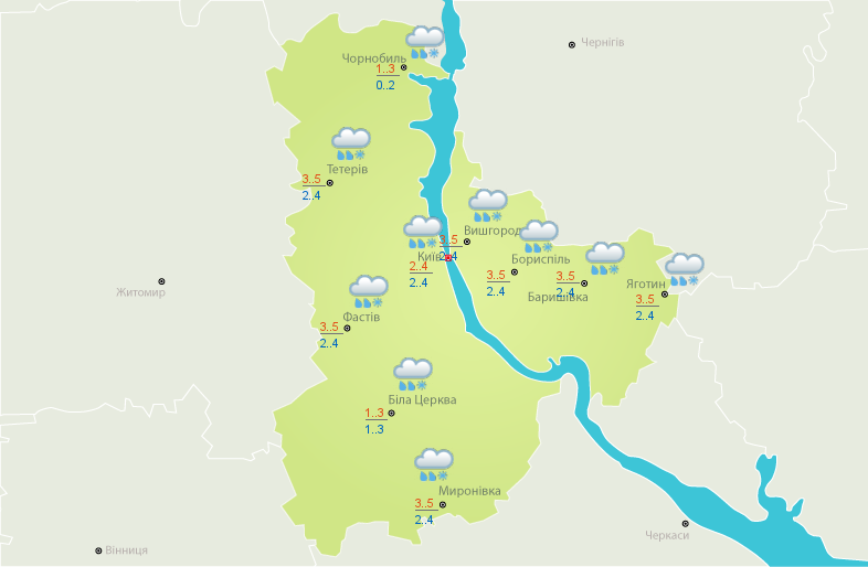 Погода в Киеве и Киевской области: 4 февраля 2018