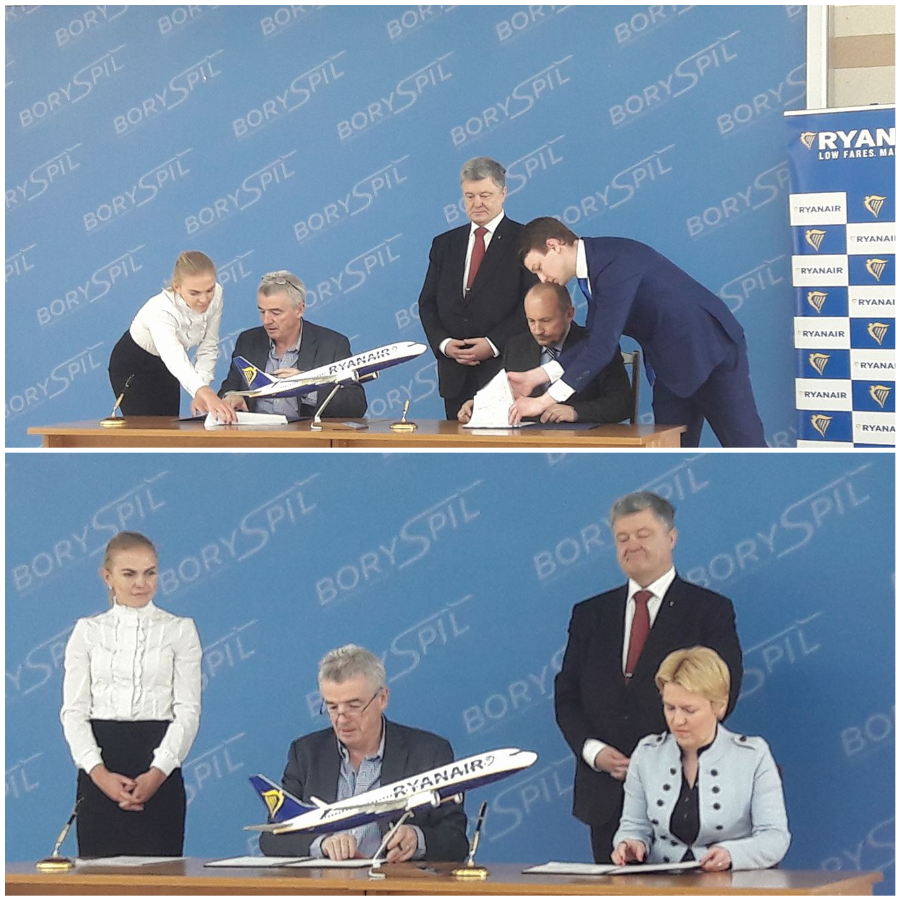 Конкурентные полеты. В аэропорту “Борисполь” подписали контракт с европейской авиакомпанией “Ryanair”