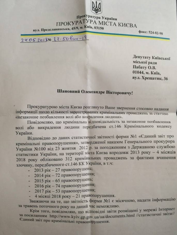 С 2013 года в Киеве было похищено более 300 людей