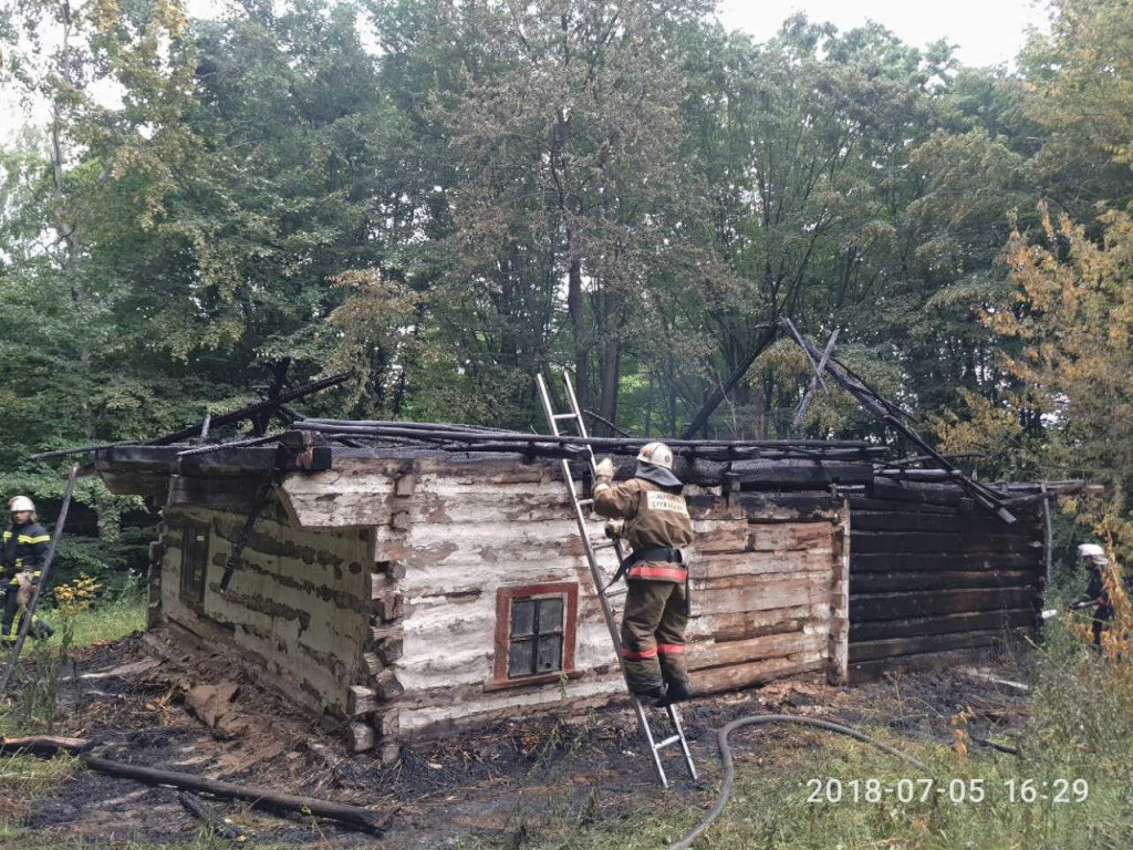 Двадцать спасателей боролись с огнем в столичном музее Пирогово (фото)