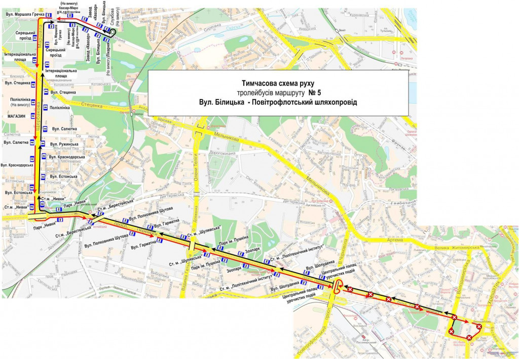 До понедельника изменена работа шести троллейбусных маршрутов Киева (схемы)