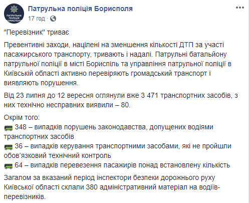 Патрульная полиция Борисполя рассказала о ходе операции “Перевозчик”