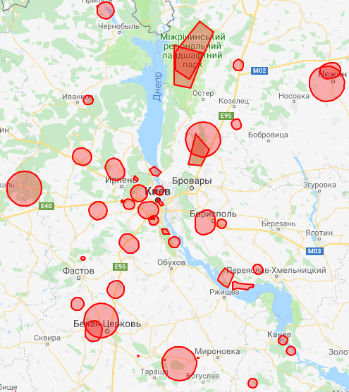 Госавиаслужба обнародовала воздушные зоны, запрещенные для беспилотников (карта)