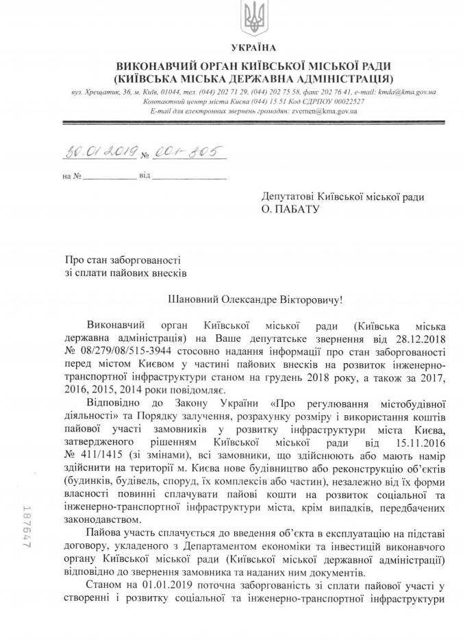 Застройщики Киева задолжали местной власти 750 млн гривен паевых взносов