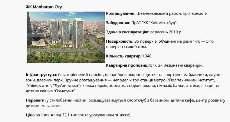 “Manhattan City” в десятке самых ожидаемых ЖК столицы