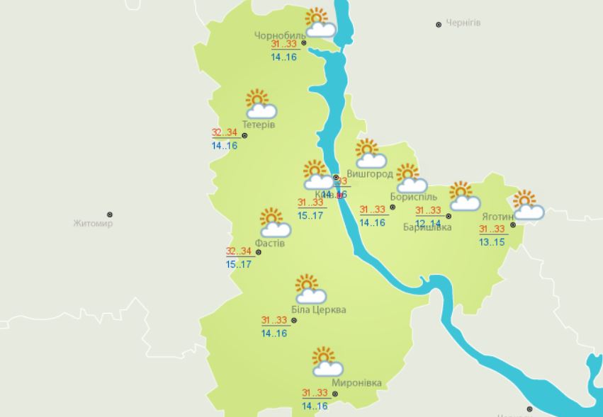 Погода в Киеве и Киевской области: 1 июля 2019