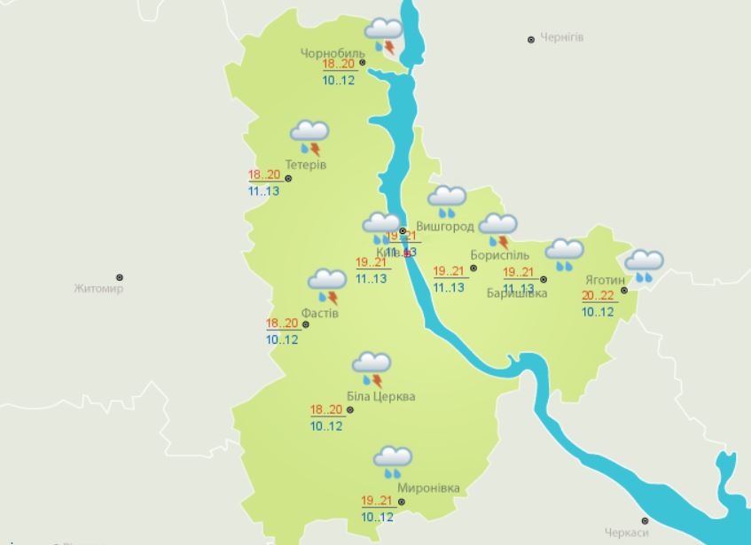 Погода в Киеве и Киевской области: 10 июля 2019