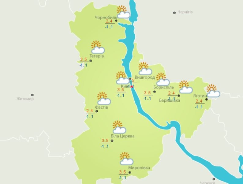 Погода в Киеве и Киевской области: 26 января 2020