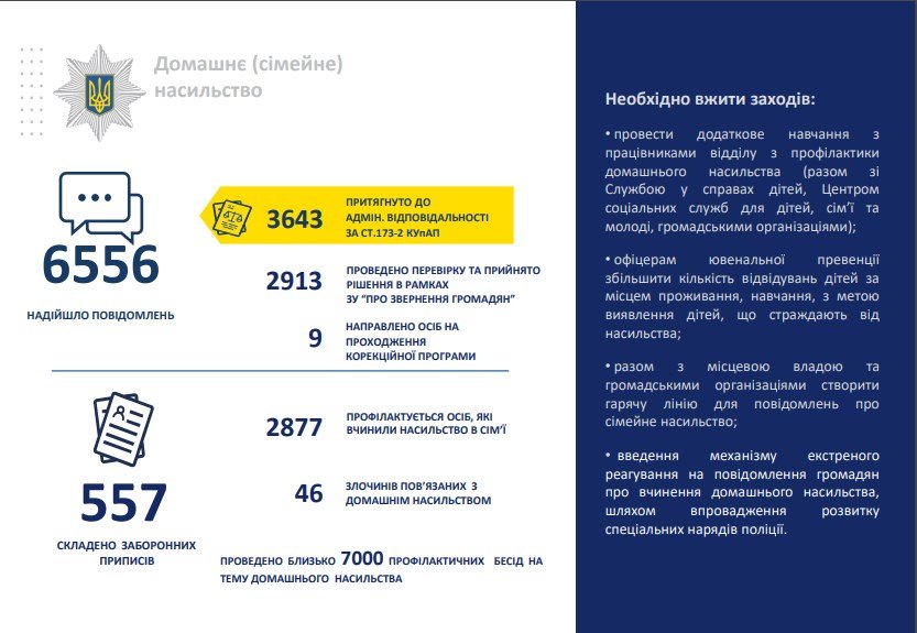 Более 6 тысяч раз в 2019 году жители Киевщины обращались в полицию по поводу домашнего насилия