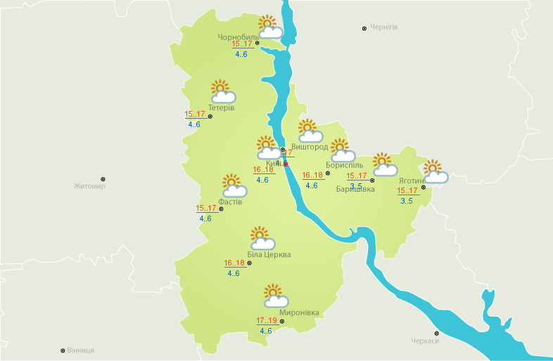 Погода в Киеве и Киевской области: 16 апреля 2020