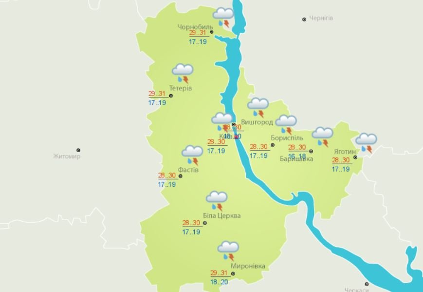 Погода в Киеве и Киевской области: 19 июня 2020