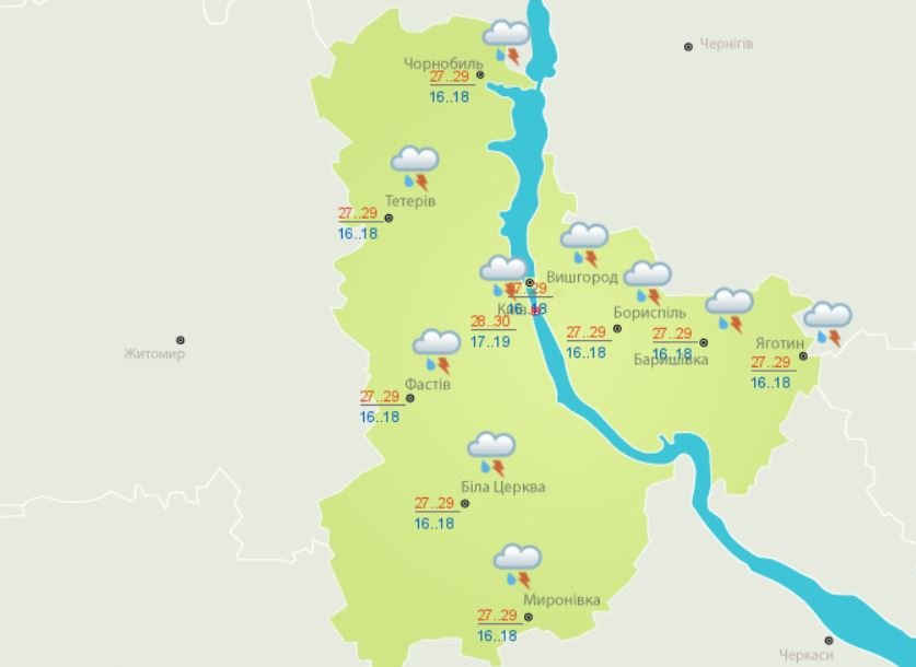 Погода в Киеве и Киевской области: 28 июня 2020