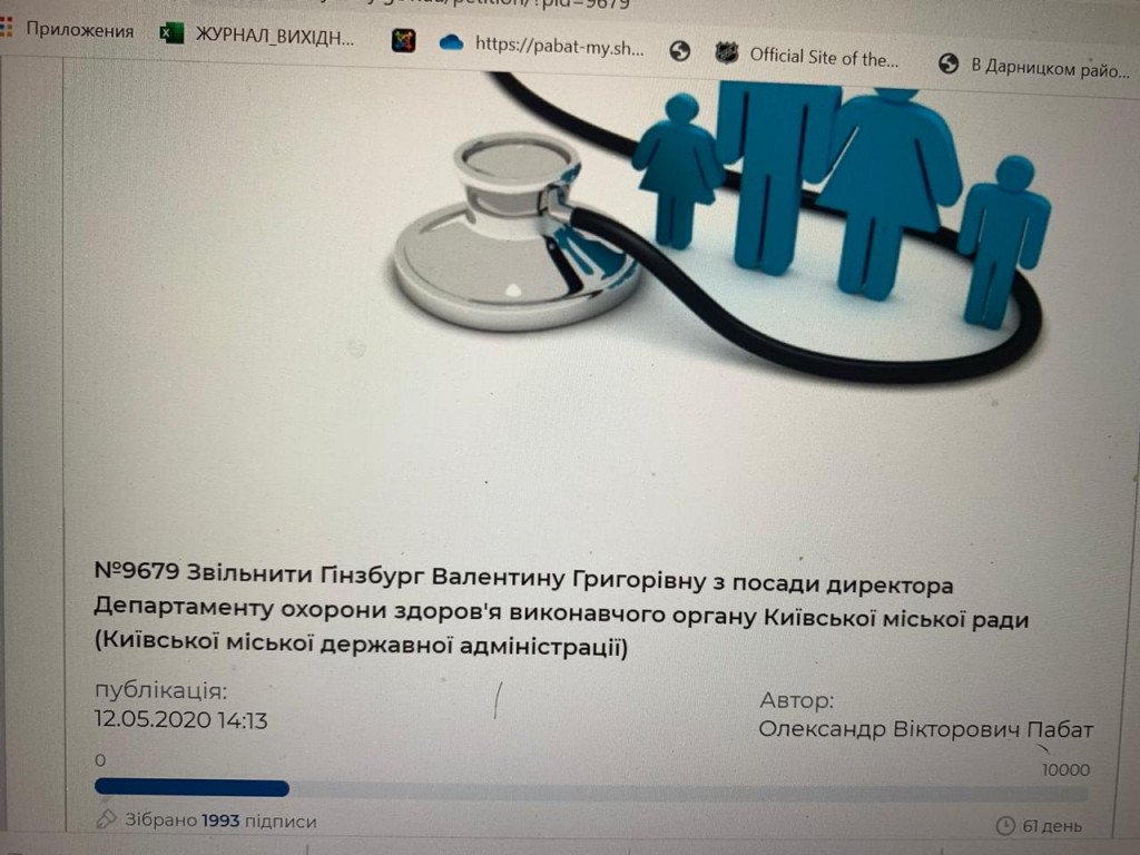 Под петицией об увольнении главы Департамента здравоохранения КГГА Валентины Гинзбург исчезли 4 тысячи голосов, - депутат Киевсовета