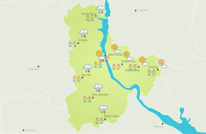 Погода в Киеве и Киевской области: 21 июля 2020
