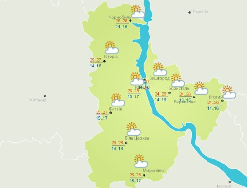 Погода в Киеве и Киевской области: 20 июля 2020