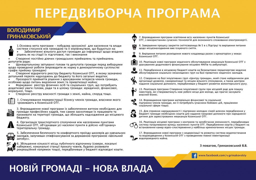 Хочуть у владу: список кандидатів на голову та в раду Козинської селищної ОТГ на місцевих виборах 2020