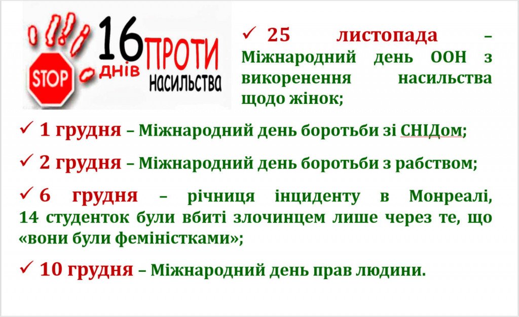 С 25 ноября в столице стартует ежегодная акция “16 дней против насилия”