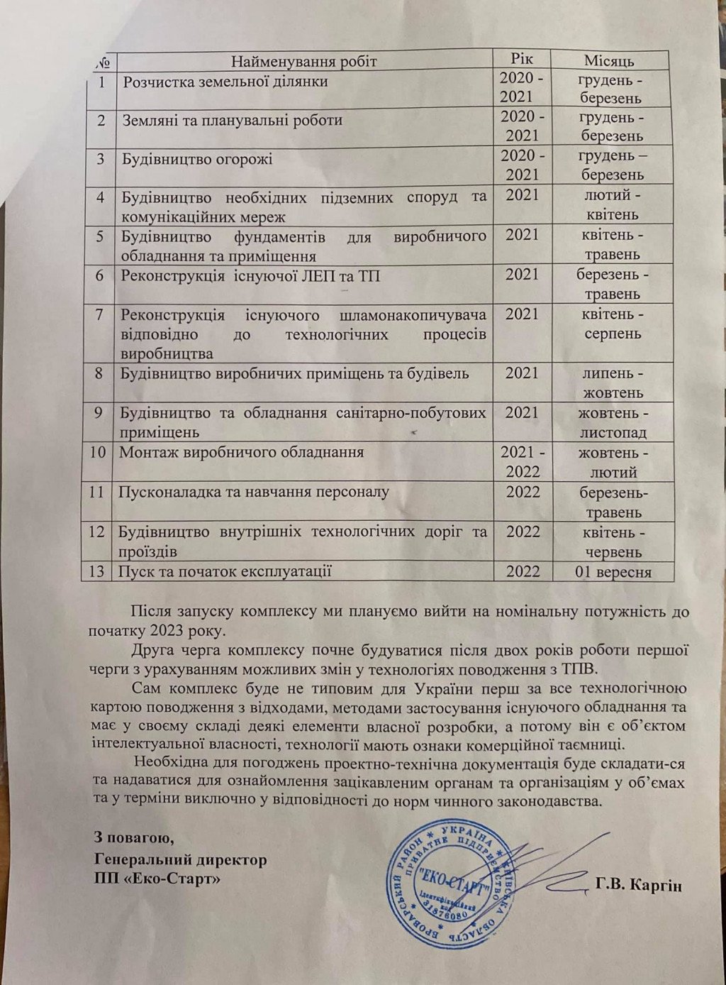 Под Киевом запланировано строительство современного сортировочно-перерабатывающего комплекса (документ)