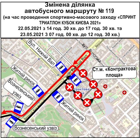 На выходных, 22-23 мая, в Киеве ограничат движение транспорта в связи с проведением “Спринт Триатлон Кубок Киева 2021” (схемы)