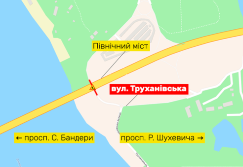 До утра субботы, 30 октября, ограничено движение на части улицы Трухановской в Киеве (схема)