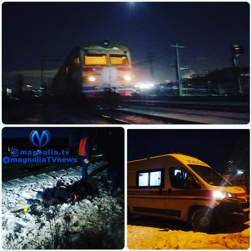 В Киеве городская электричка насмерть сбила мужчину (видео)