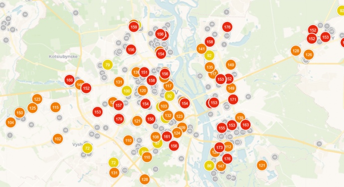 Стан повітря у Києві незадовільний, однак не перевищує допустимих концентрацій, - КМДА
