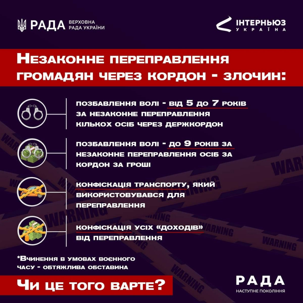 Голова ВРУ пояснив, що світить тим, хто незаконно переправляє за кордон військово забов'язаних чоловіків