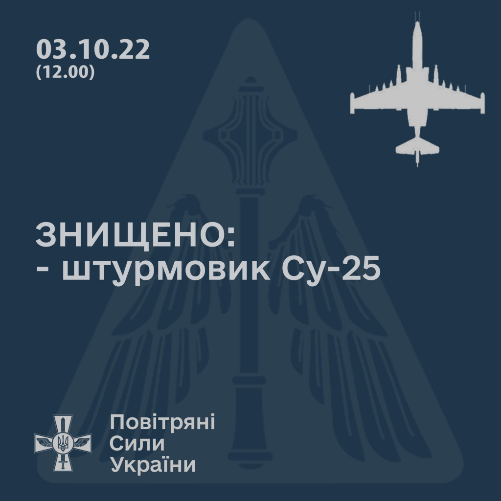 Українські захисники на Херсонщині збили російський штурмовик Су-25