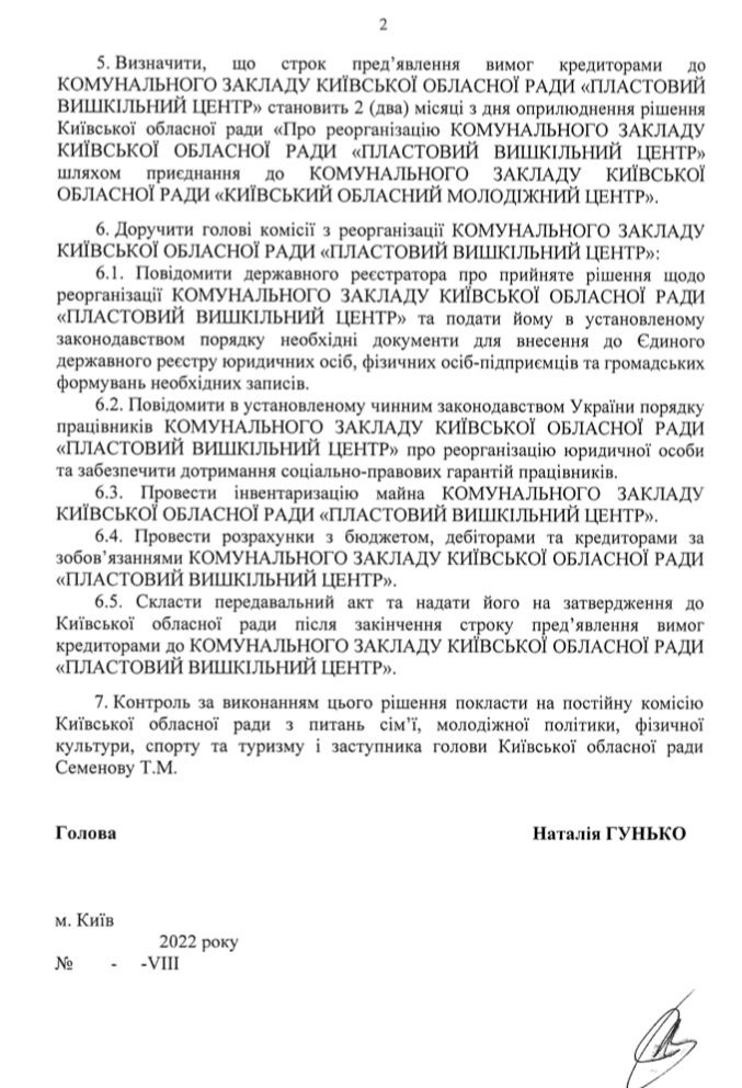 Подальша доля: чи буде жити Пластовий вишкільний центр у Бучі