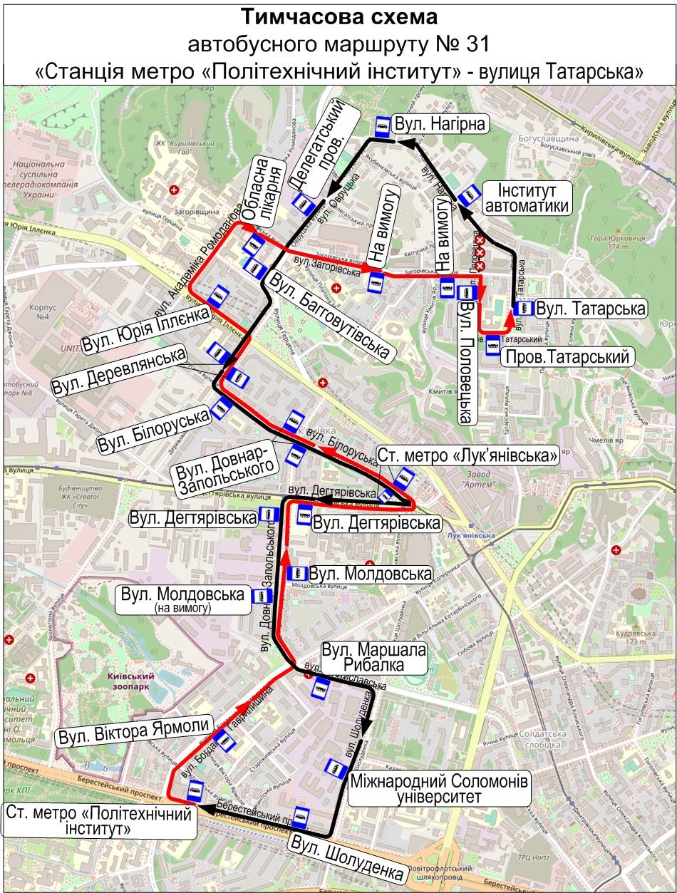 У столиці з 10 липня відновлюють рух автобусного маршруту на Татарці (схема)