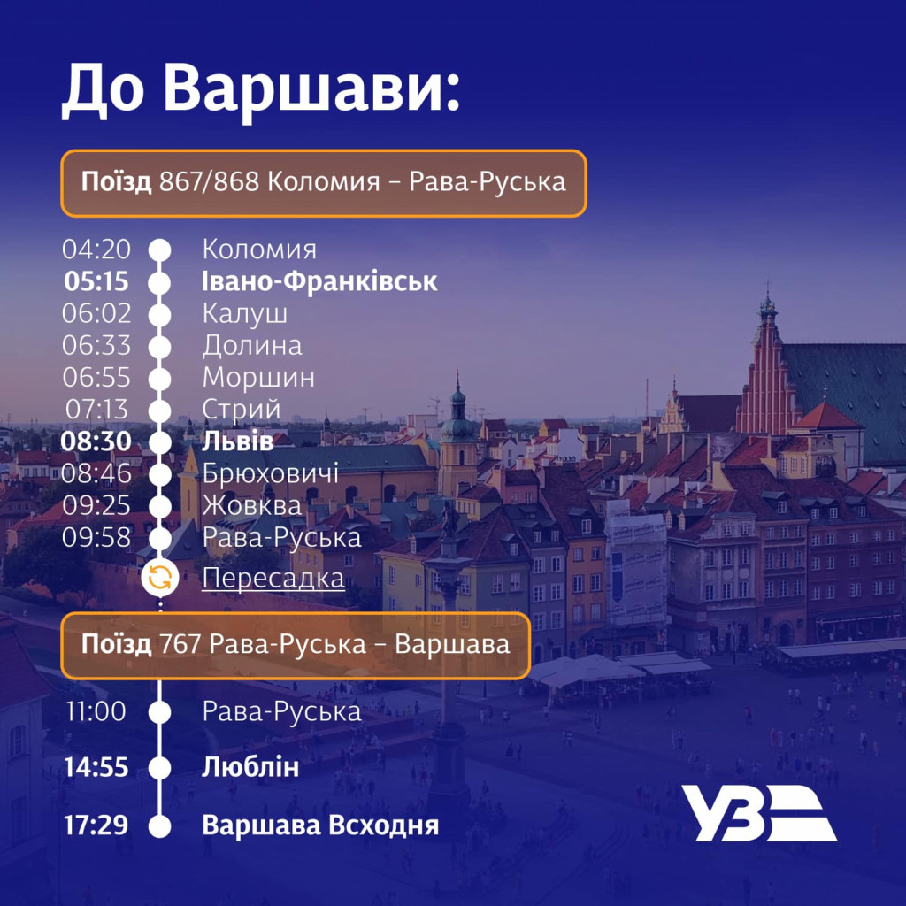 “Укрзалізниця” запускає потяг зі Львова до Варшави