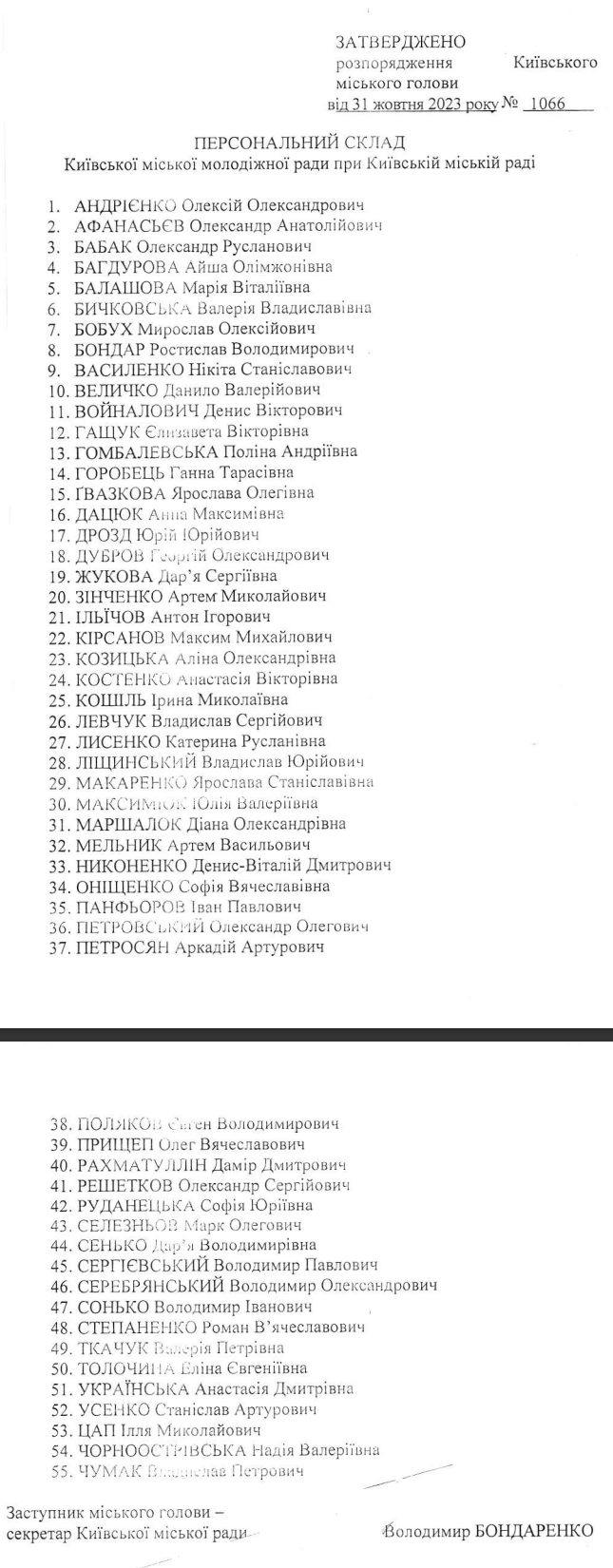 Кличко затвердив молодіжну раду при КМР