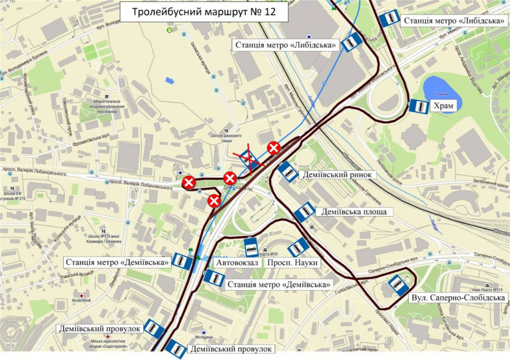 Відзавтра у Києві змінять маршрути автобуси №2-М та тролейбуси №12 (схеми)