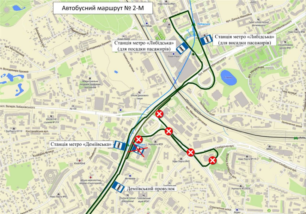 Відзавтра у Києві змінять маршрути автобуси №2-М та тролейбуси №12 (схеми)