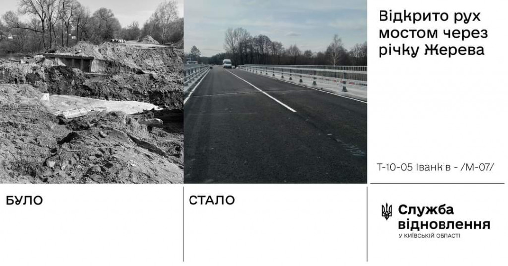 На Київщині відбудували міст через річку Жерева, зруйнований росіянами На Київщині відбудували міст через річку Жерева, зруйнований росіянами