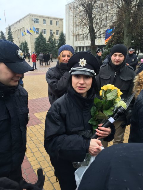 Яценюк и Аваков приняли присягу новой полиции в Борисполе