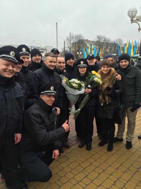 Яценюк и Аваков приняли присягу новой полиции в Борисполе