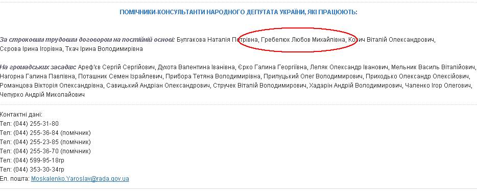 Нардеп Москаленко устроил свою помощницу советником главы департамента здравоохранения Киевщины Арешкович