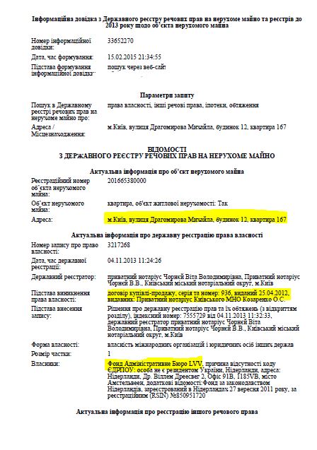 Экс-глава МВД Захарченко имеет квартиру в элитном комплексе в Киеве