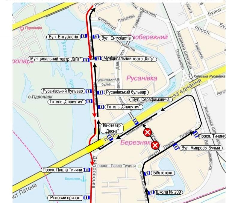 Завтра по ул. Бучмы в Киеве не будут ездить автобусы (схемы измененных маршрутов)