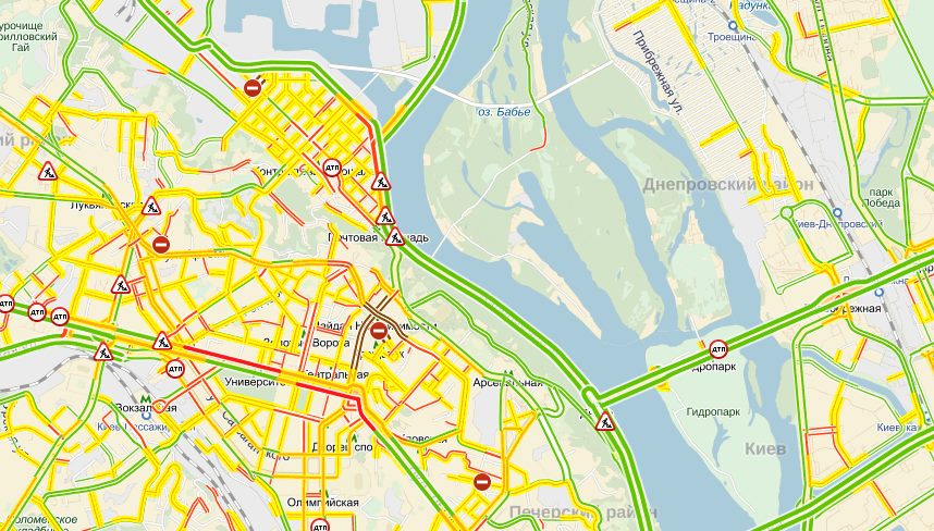 Сегодня Киев почти свободен от пробок