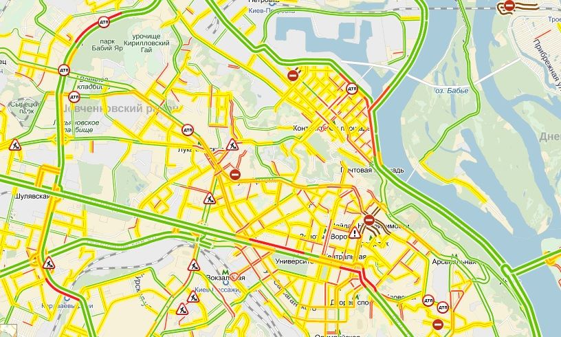 В Киеве пробки 2 балла