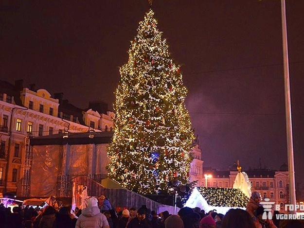 На Софийской площади в Киеве вокруг новогодней елки установят 18 фотозон
