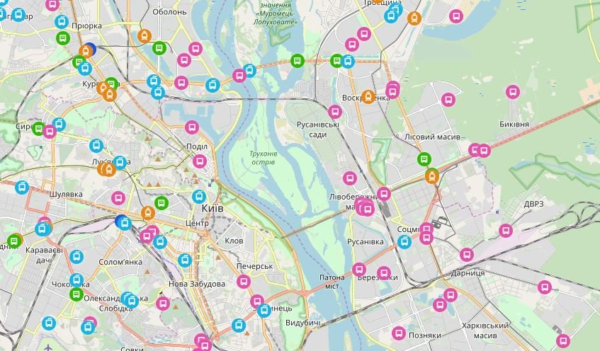 На сайте “Киевпастранс” появилась карта передвижений общественного транспорта в реальном времени (фото)