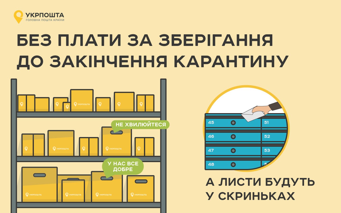 “Укрпочта” отменила плату за хранение почтовых отправлений до конца карантина