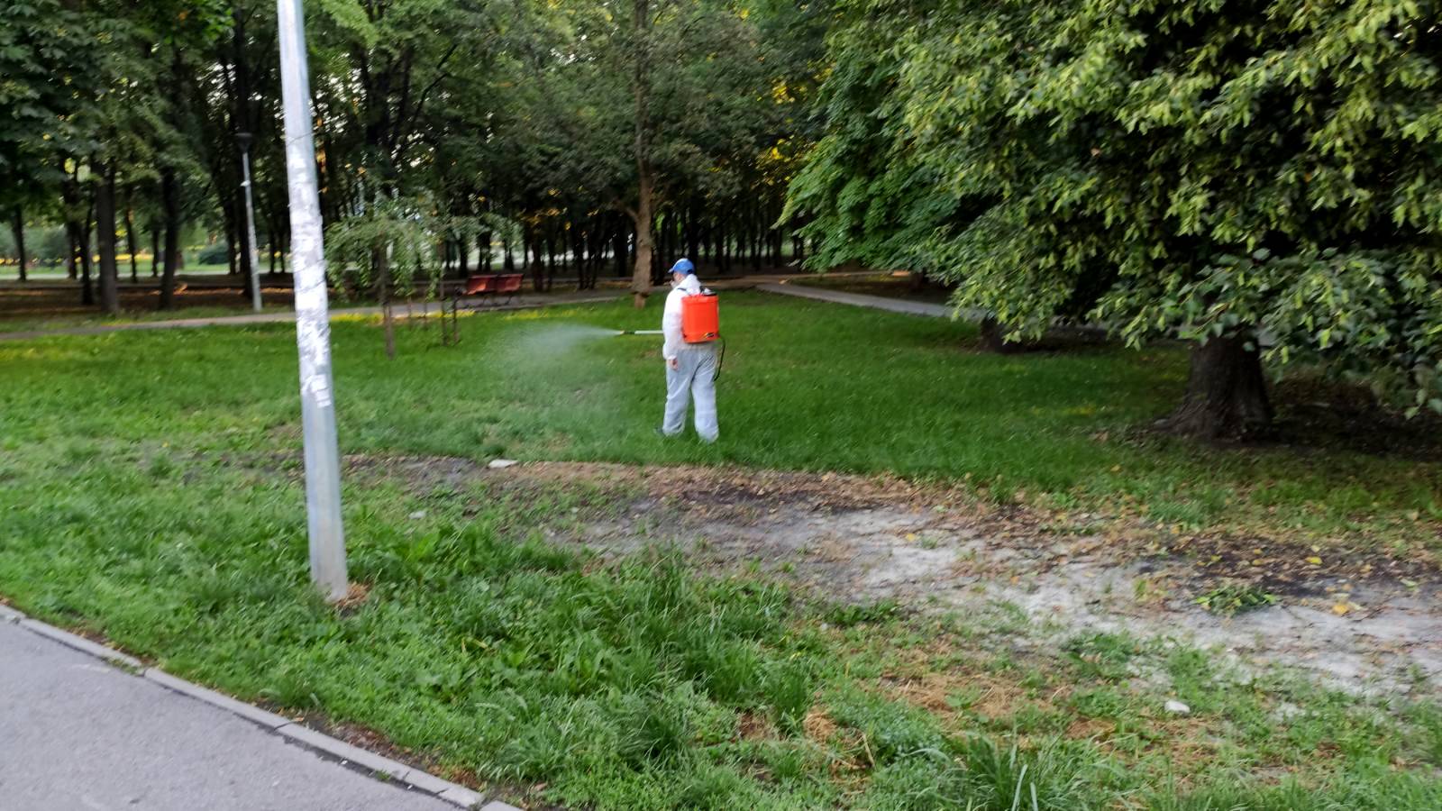 Зоны возле дорожек в парках Святошинского района Киева обработали от клещей